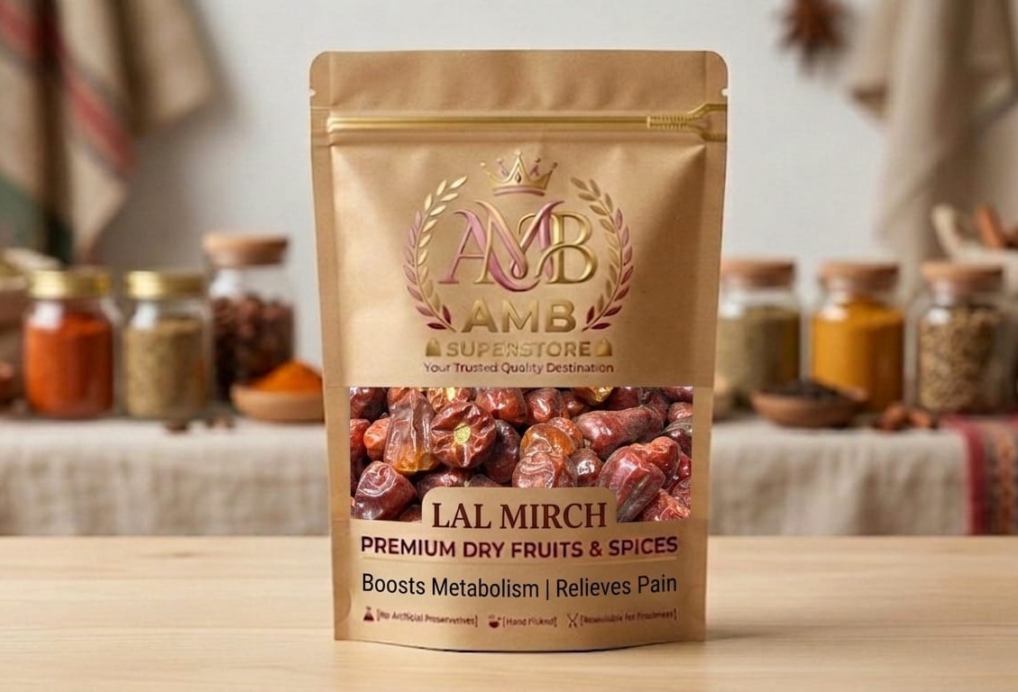 Mirch Sabot Dandi - Whole Dry Red Chillies with Stem - 125g